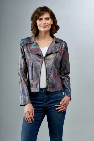 Metallic Pucci Vegan Leather Jacket