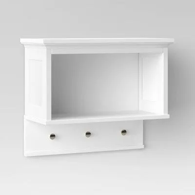 New - Wall Shelf with Hooks White - Threshold