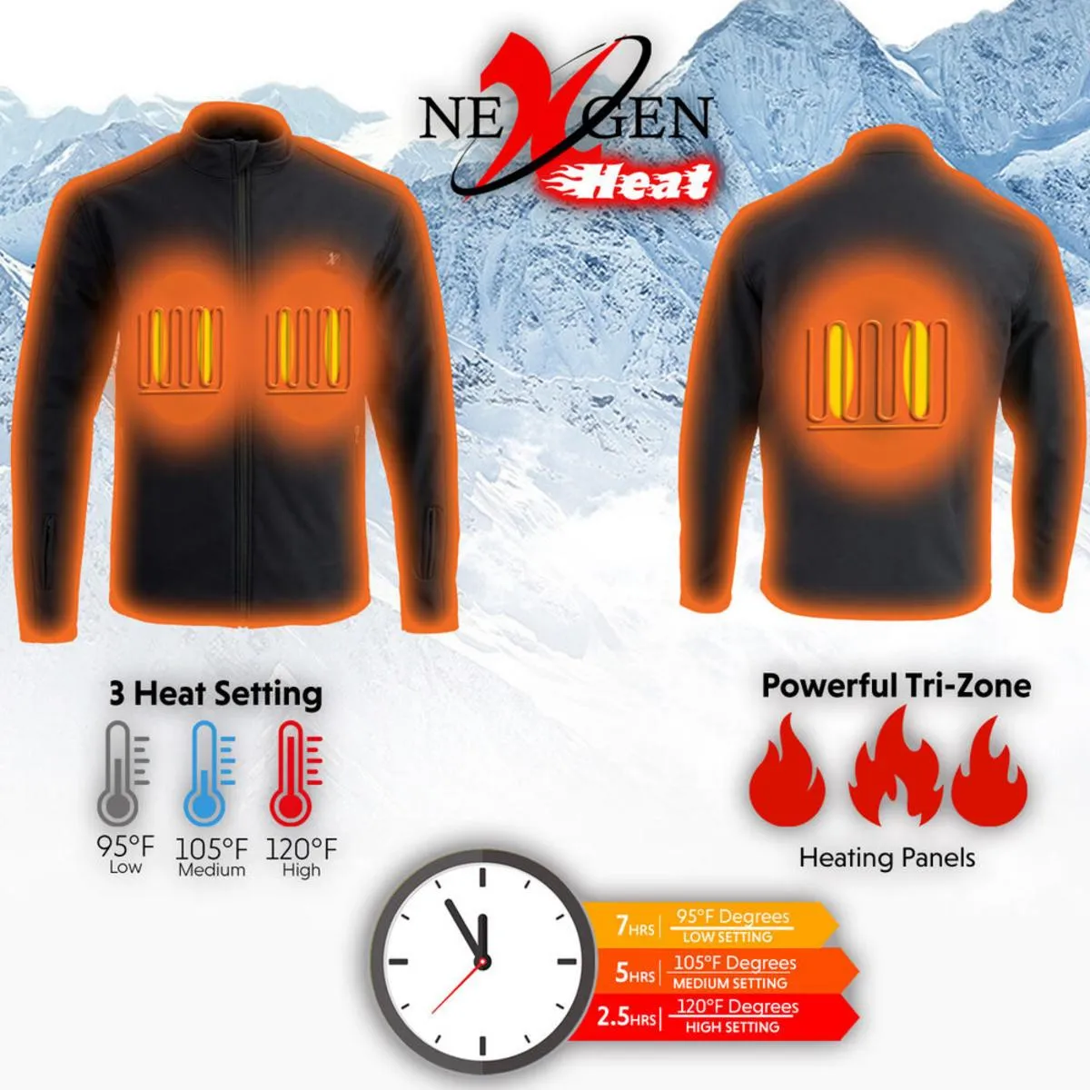 Nexgen Heat Men's Soft Shell Heated Jacket with Battery Pack