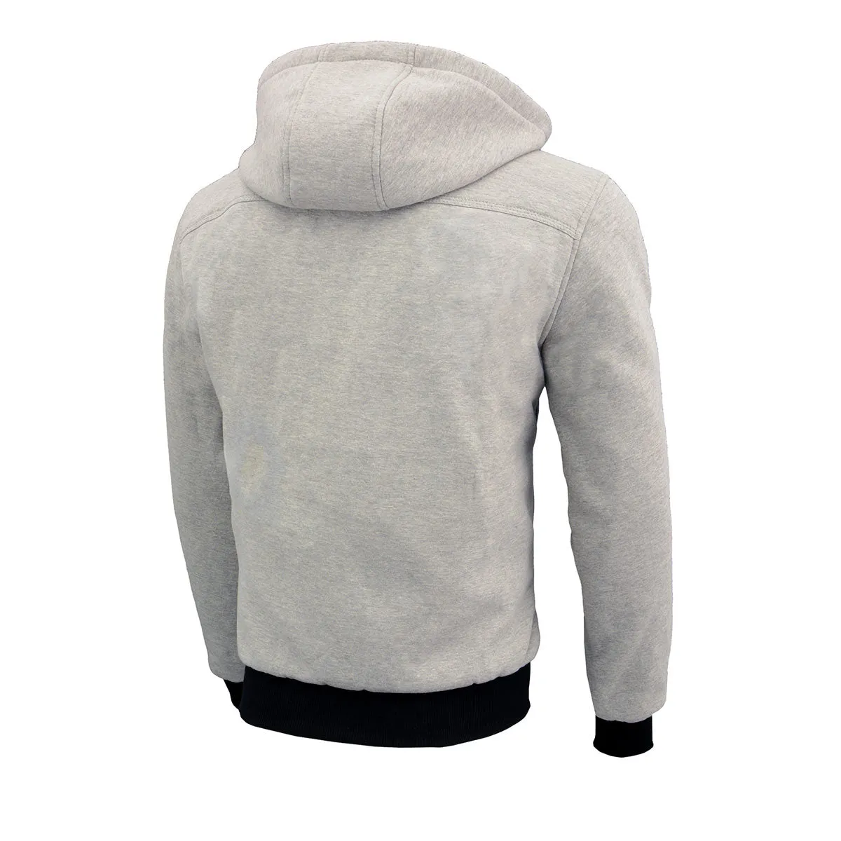 Nexgen Heat MPM1714SET Men's “Fiery’’ Heated Hoodie Silver Zipper Front Sweatshirt Jacket for Winter w/Battery Pack