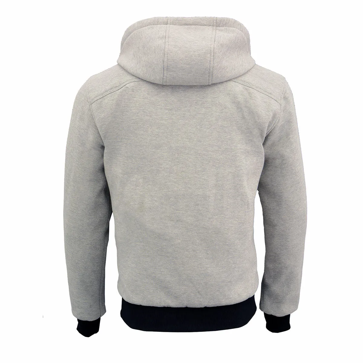 Nexgen Heat MPM1714SET Men's “Fiery’’ Heated Hoodie Silver Zipper Front Sweatshirt Jacket for Winter w/Battery Pack