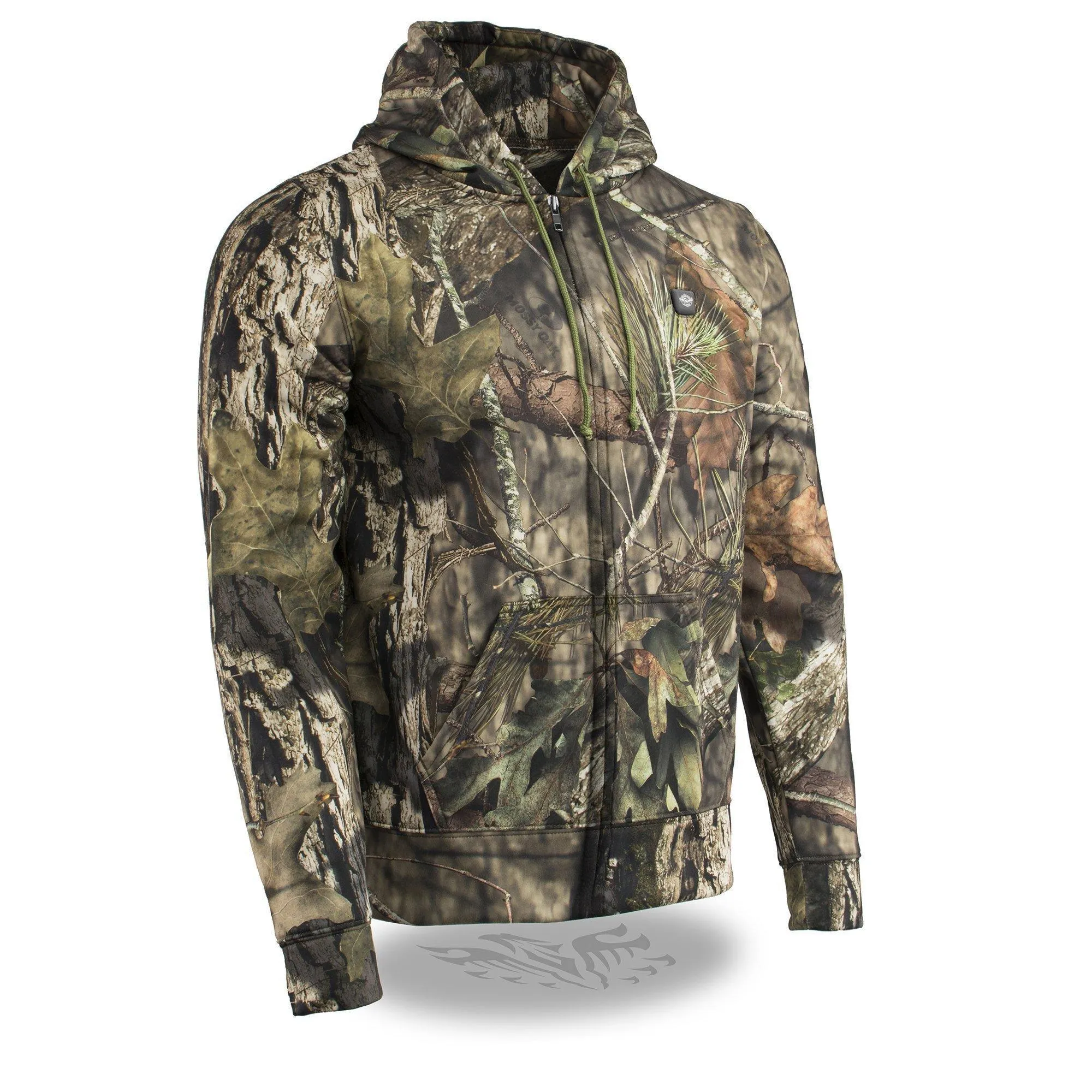 Nexgen Heat MPM1776SET Men's Camouflaged Heated Zipper Hoodies - Warming Camo Hoodie for Hunting w/ Battery