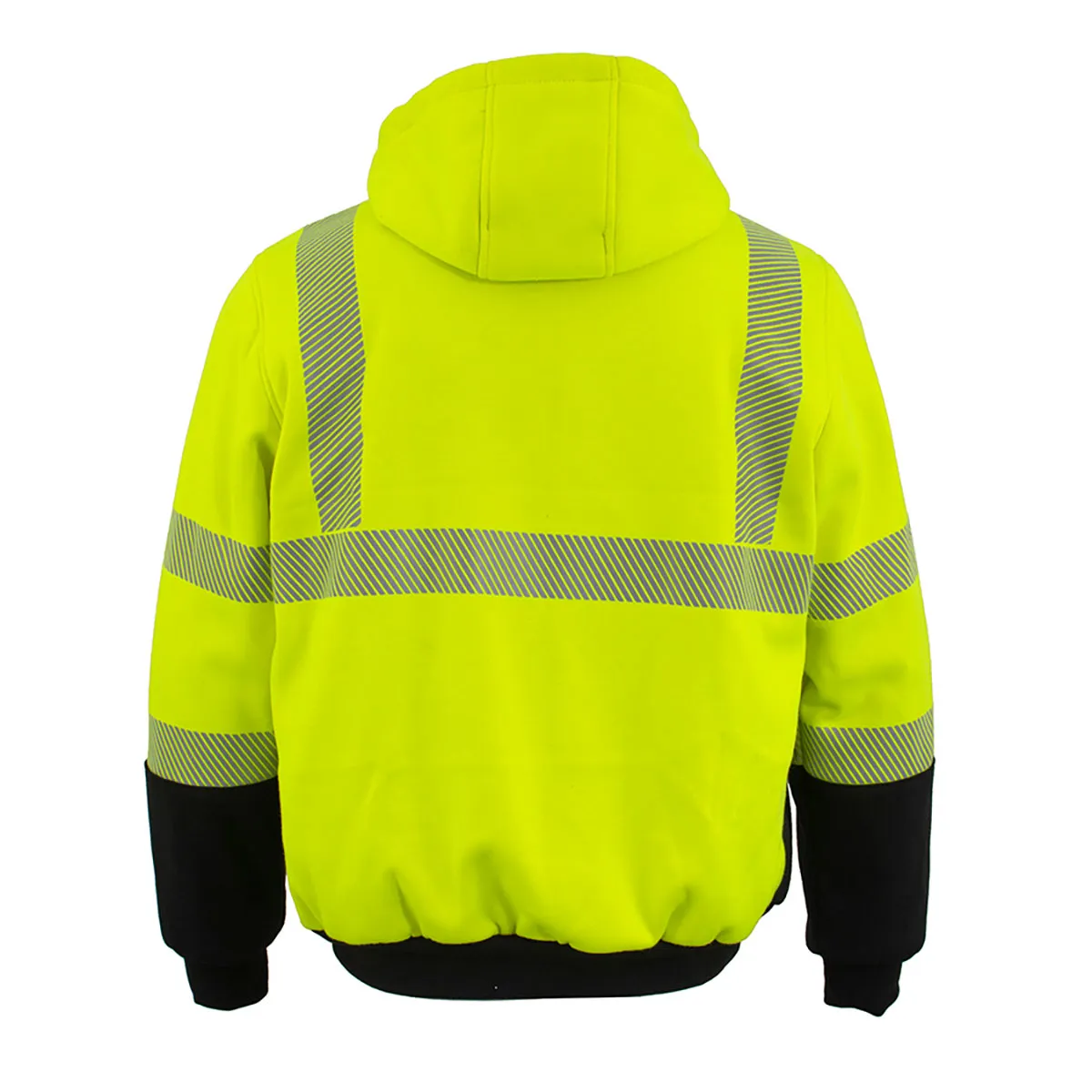 Nexgen Heat NXM1773SET Men's Heated High Visibility Work Hoodie, Neon Green Hi Vis Reflective Hoodie w/ Battery