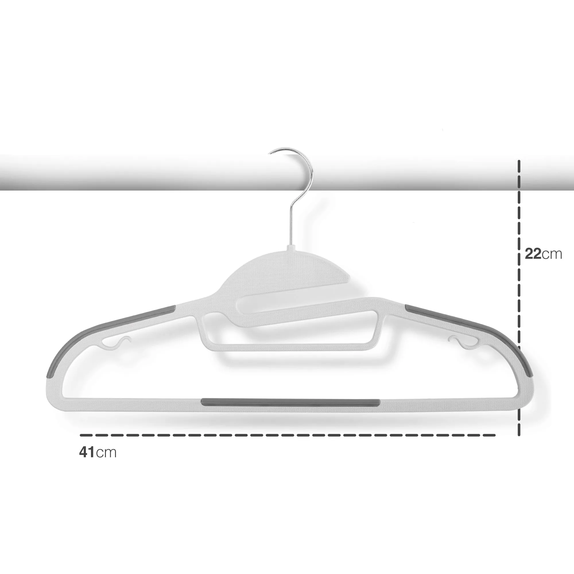 Non-Slip Hangers - Durable Slimline Design, Space Saving With 360 Swivel