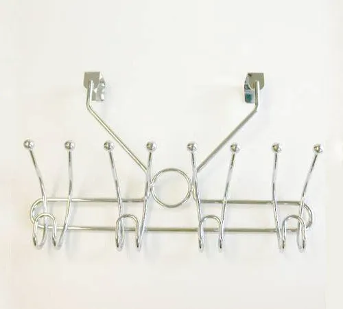 Over the Door Hook Rack - Polished Chrome