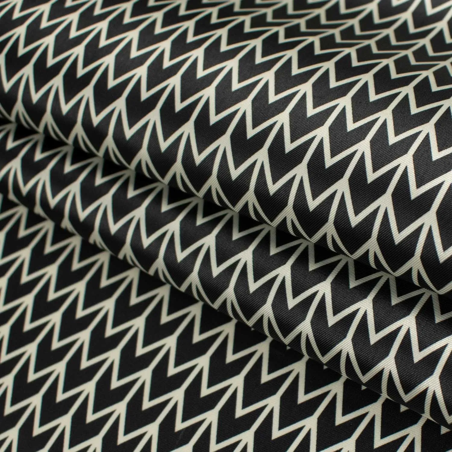 Printed Lining Design-45 Black & White Herringbone