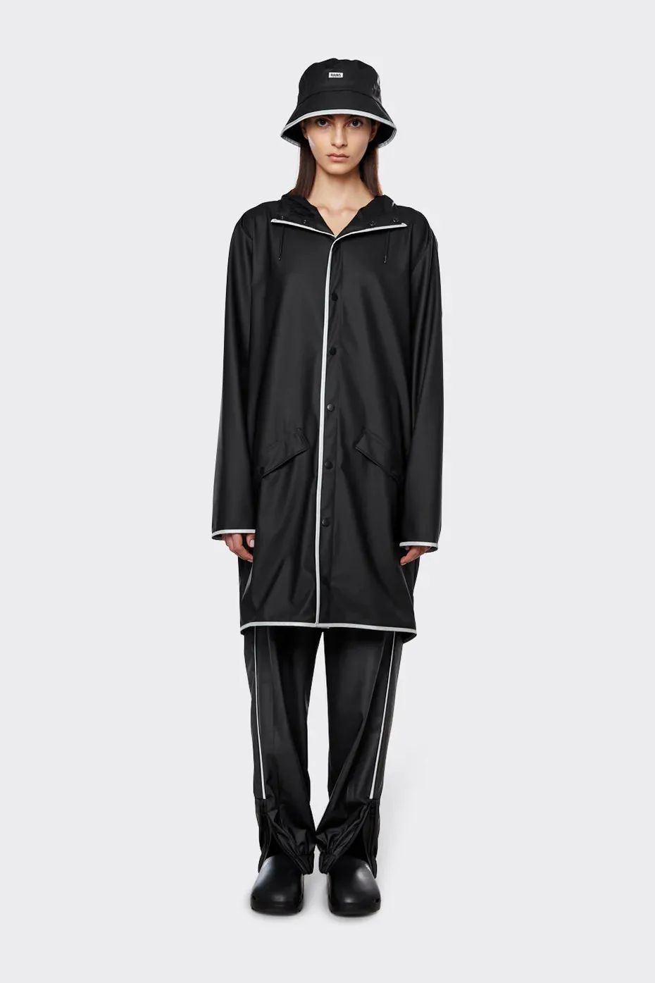 Rains reflective long rain jacket