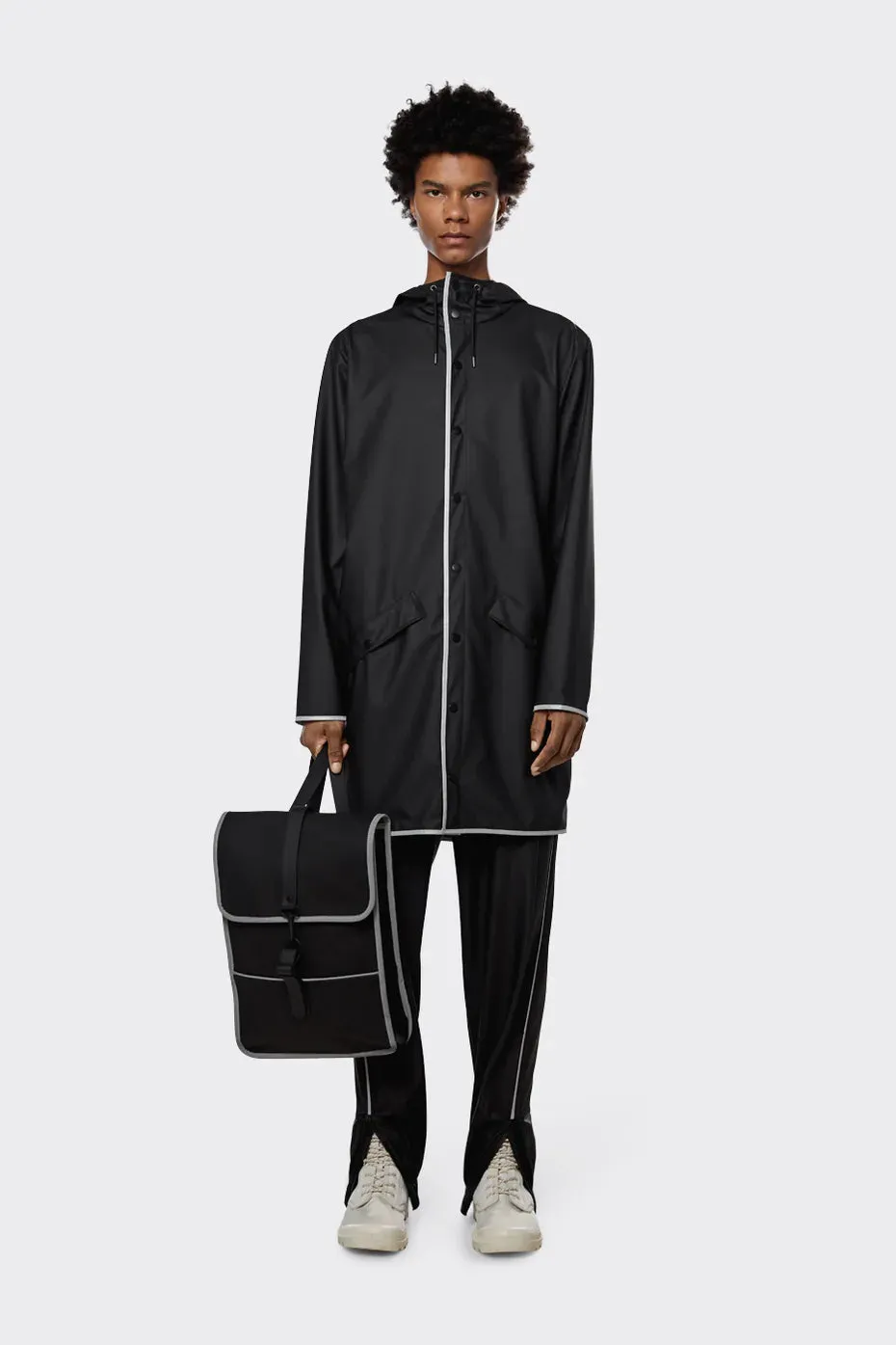 Rains reflective long rain jacket