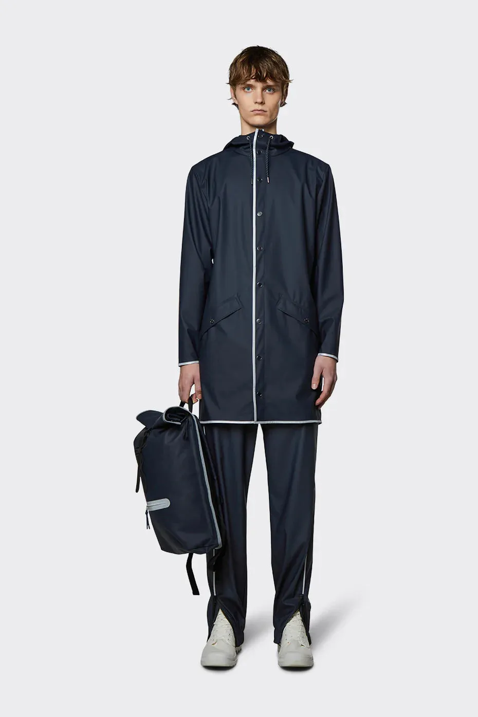 Rains reflective long rain jacket