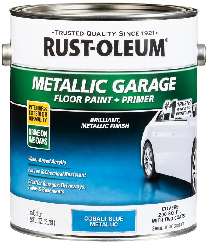 RUST-OLEUM 349354 Concrete and Garage Floor Paint, Metallic, Cobalt Blue, 1 gal :GAL: QUANTITY: 2