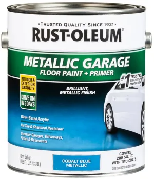 RUST-OLEUM 349354 Concrete and Garage Floor Paint, Metallic, Cobalt Blue, 1 gal :GAL: QUANTITY: 2