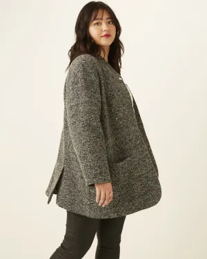 Sandra Open-Front Knit Blazer | Charcoal Grey