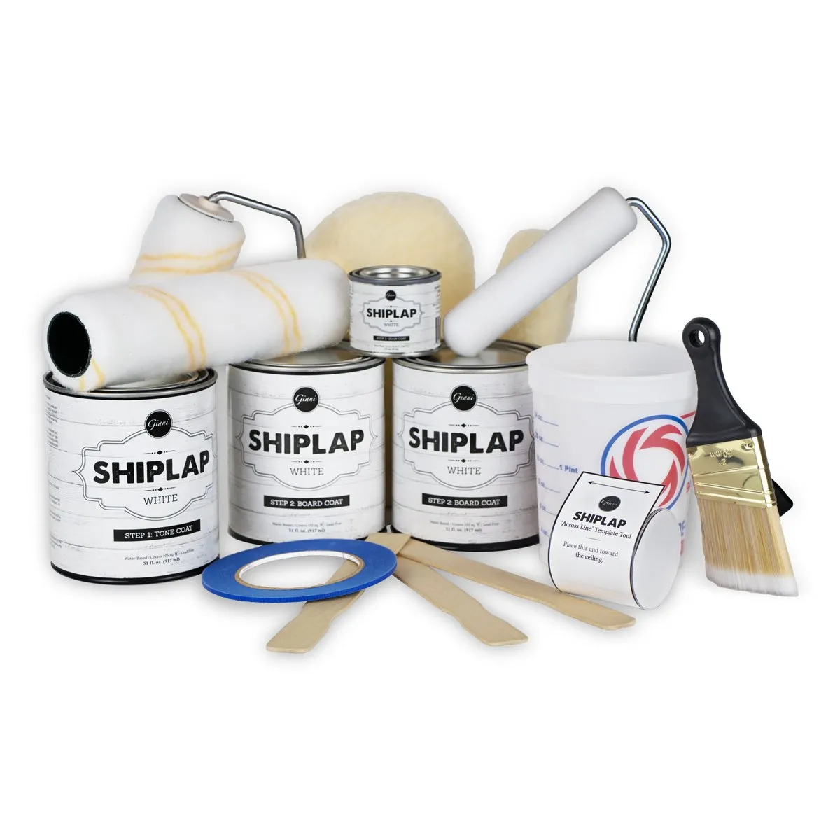 Shiplap Wall Paint Kit - White