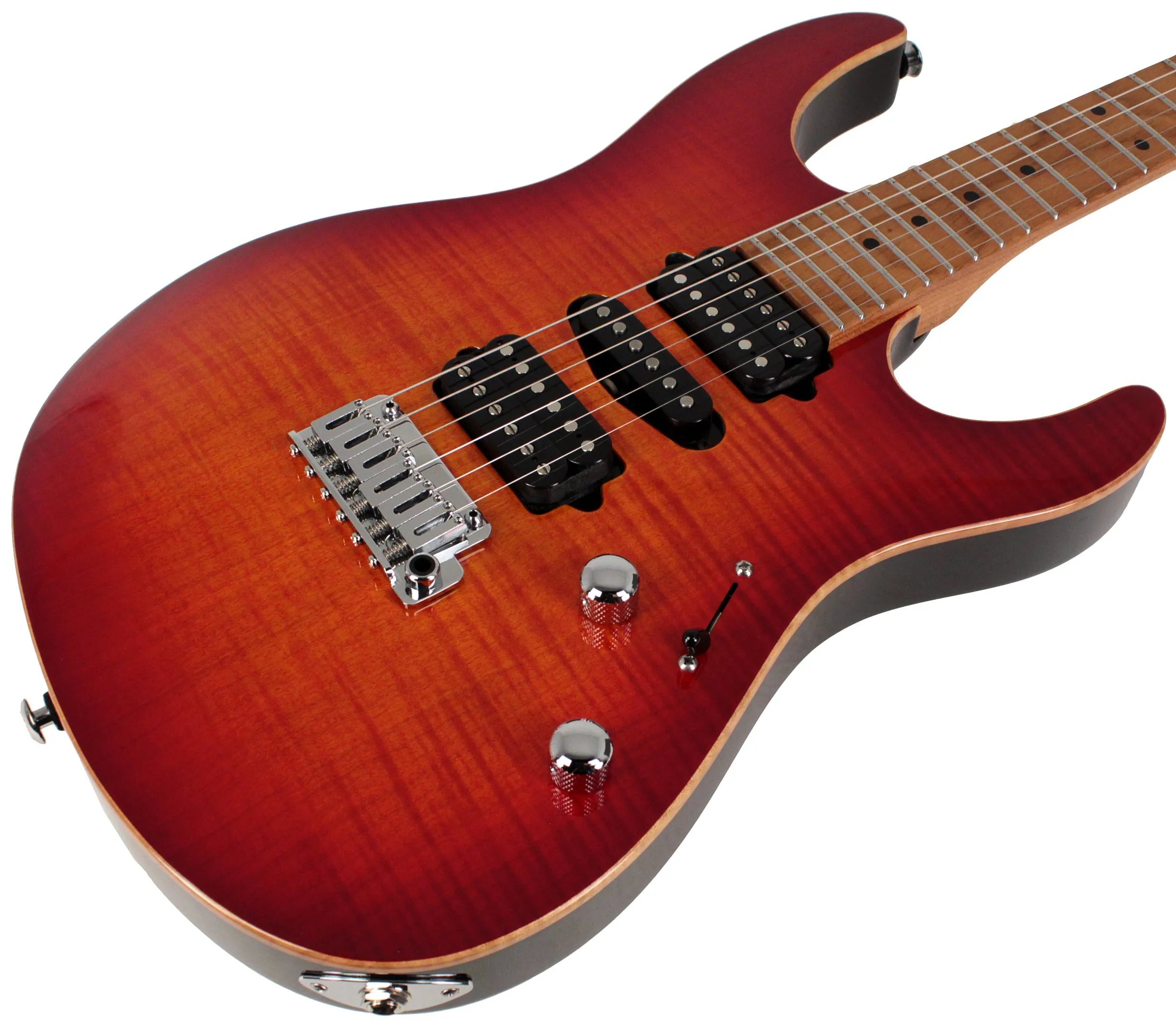 Suhr Modern Plus Guitar, Fireburst, Roasted Maple, HSH