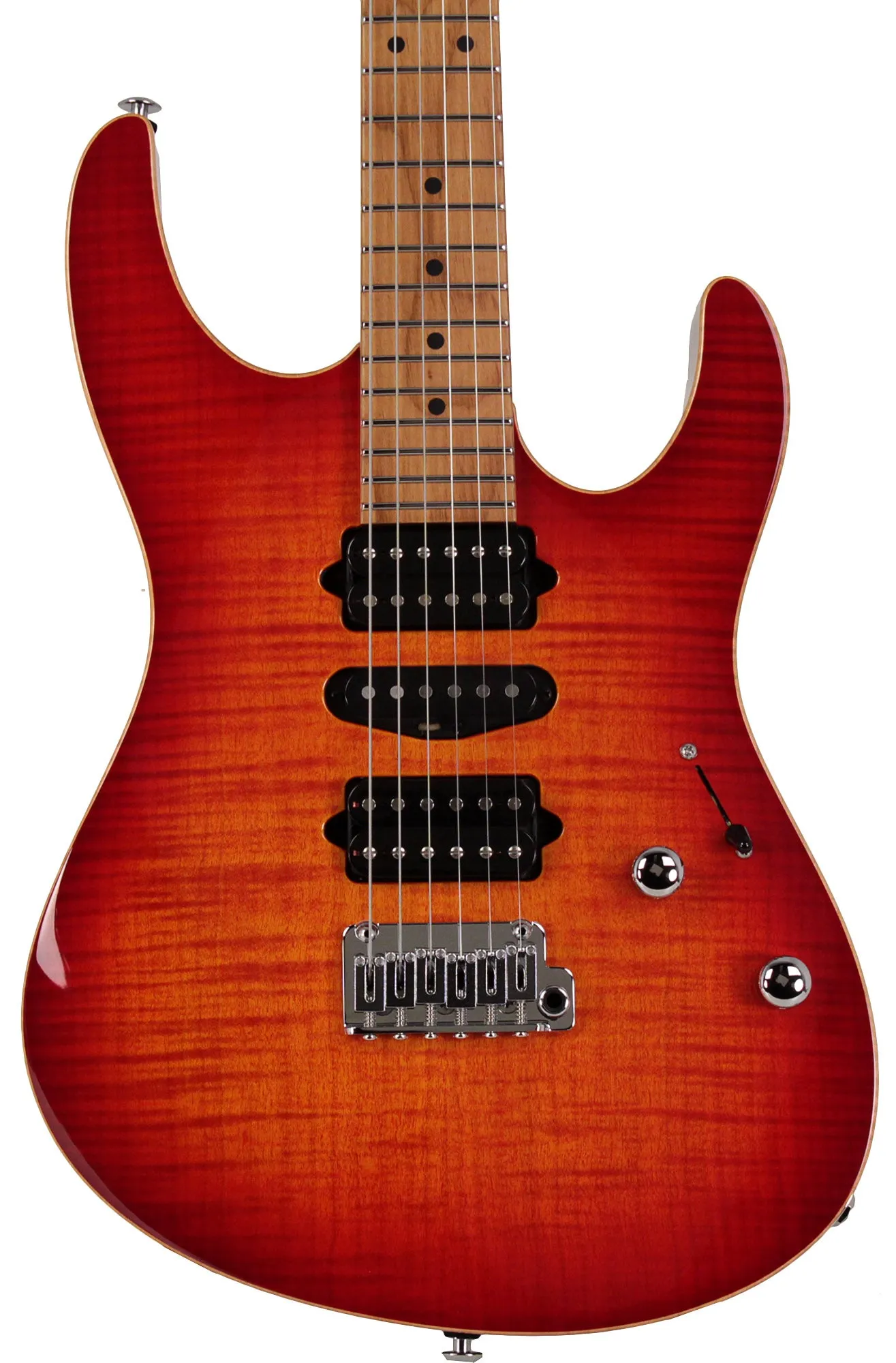 Suhr Modern Plus Guitar, Fireburst, Roasted Maple, HSH