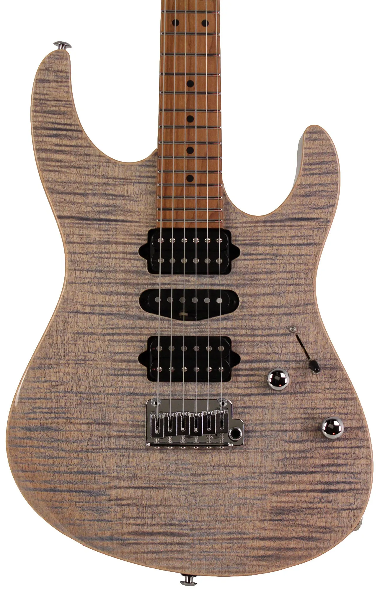 Suhr Modern Plus Guitar, Trans Blue Denim Slate, Roasted Maple, HSH