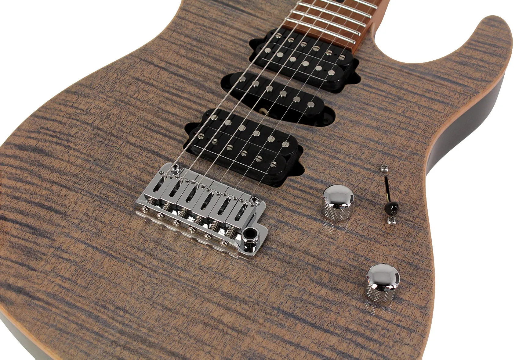 Suhr Modern Plus Guitar, Trans Blue Denim Slate, Roasted Maple, HSH