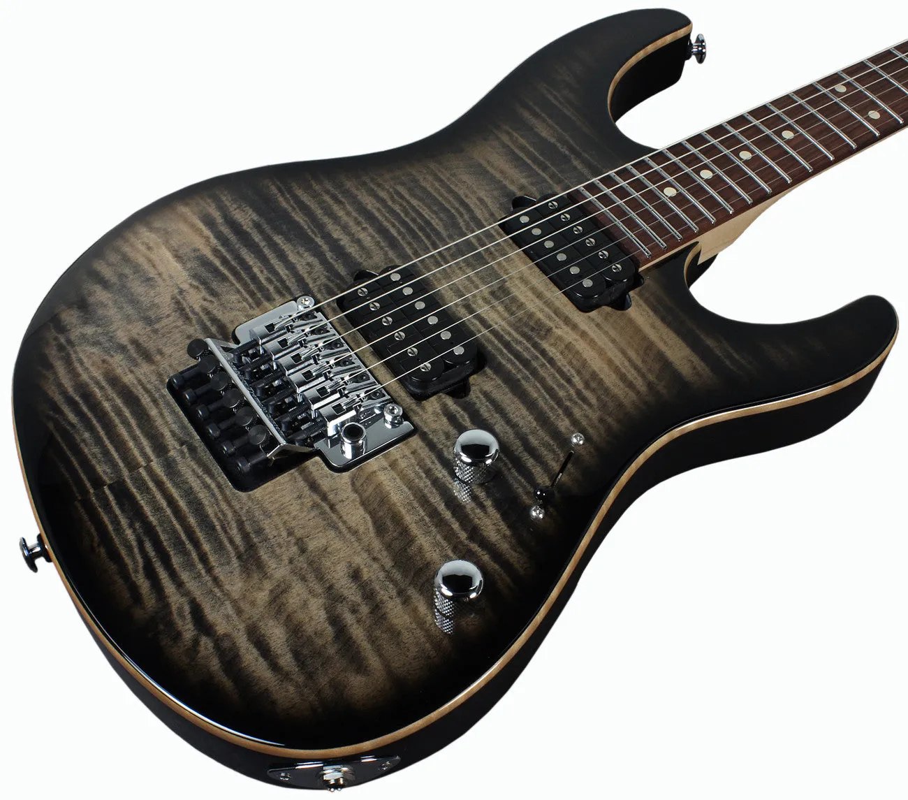 Suhr Modern Pro Guitar, Trans Charcoal Burst, Pau Ferro, HH, Floyd