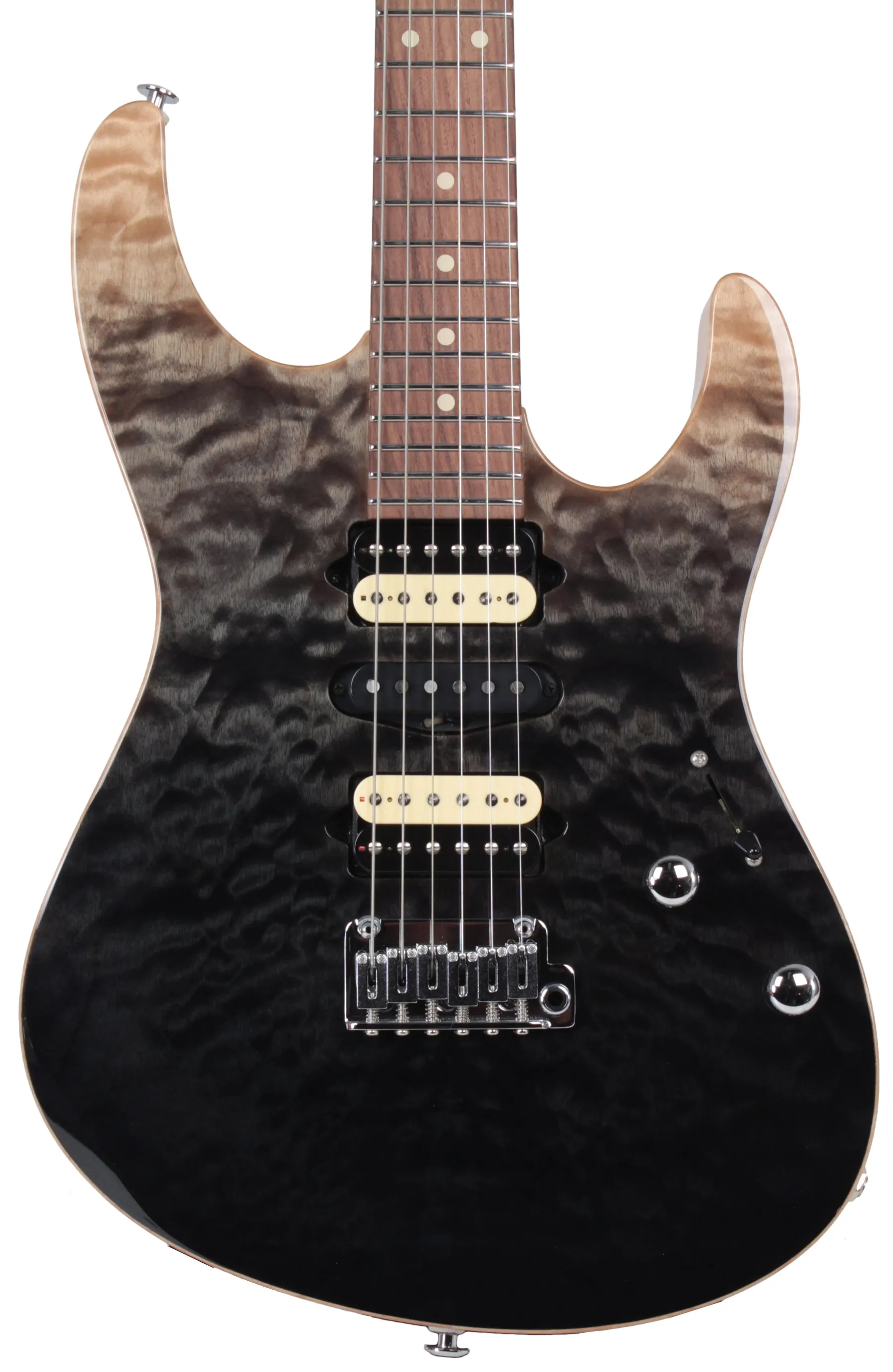 Suhr Modern Select Guitar, Quilted Maple, Black Gradient