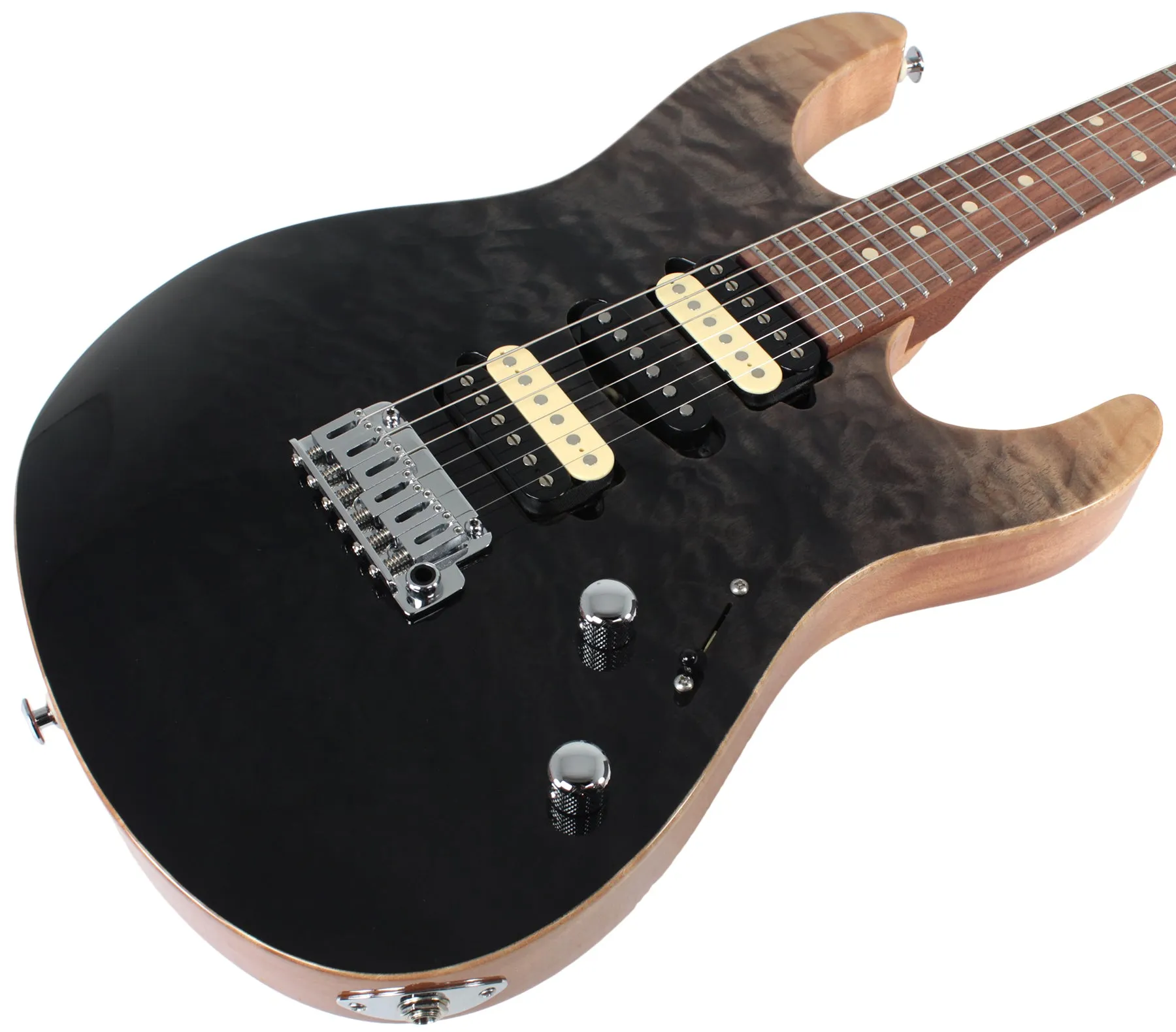 Suhr Modern Select Guitar, Quilted Maple, Black Gradient