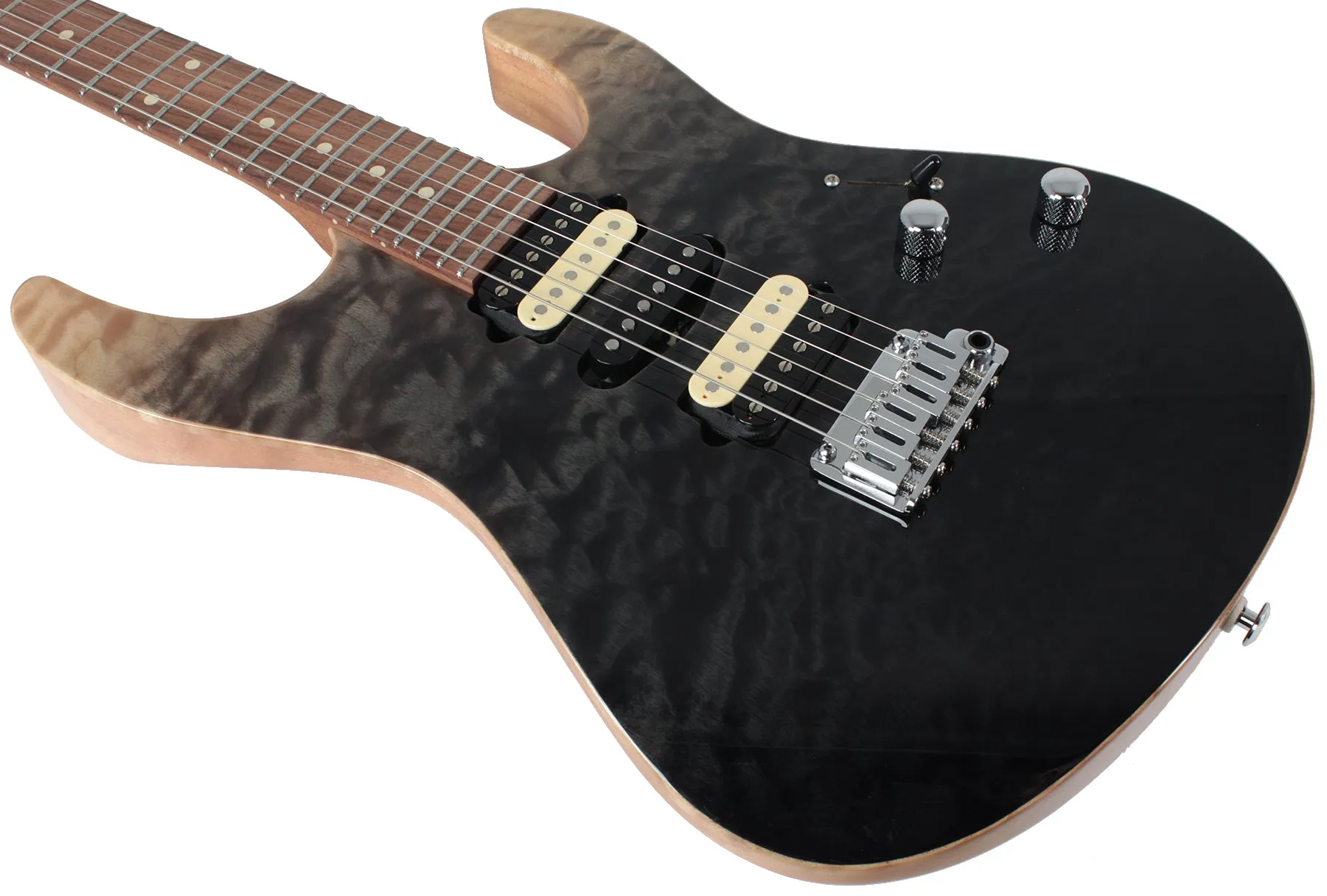 Suhr Modern Select Guitar, Quilted Maple, Black Gradient