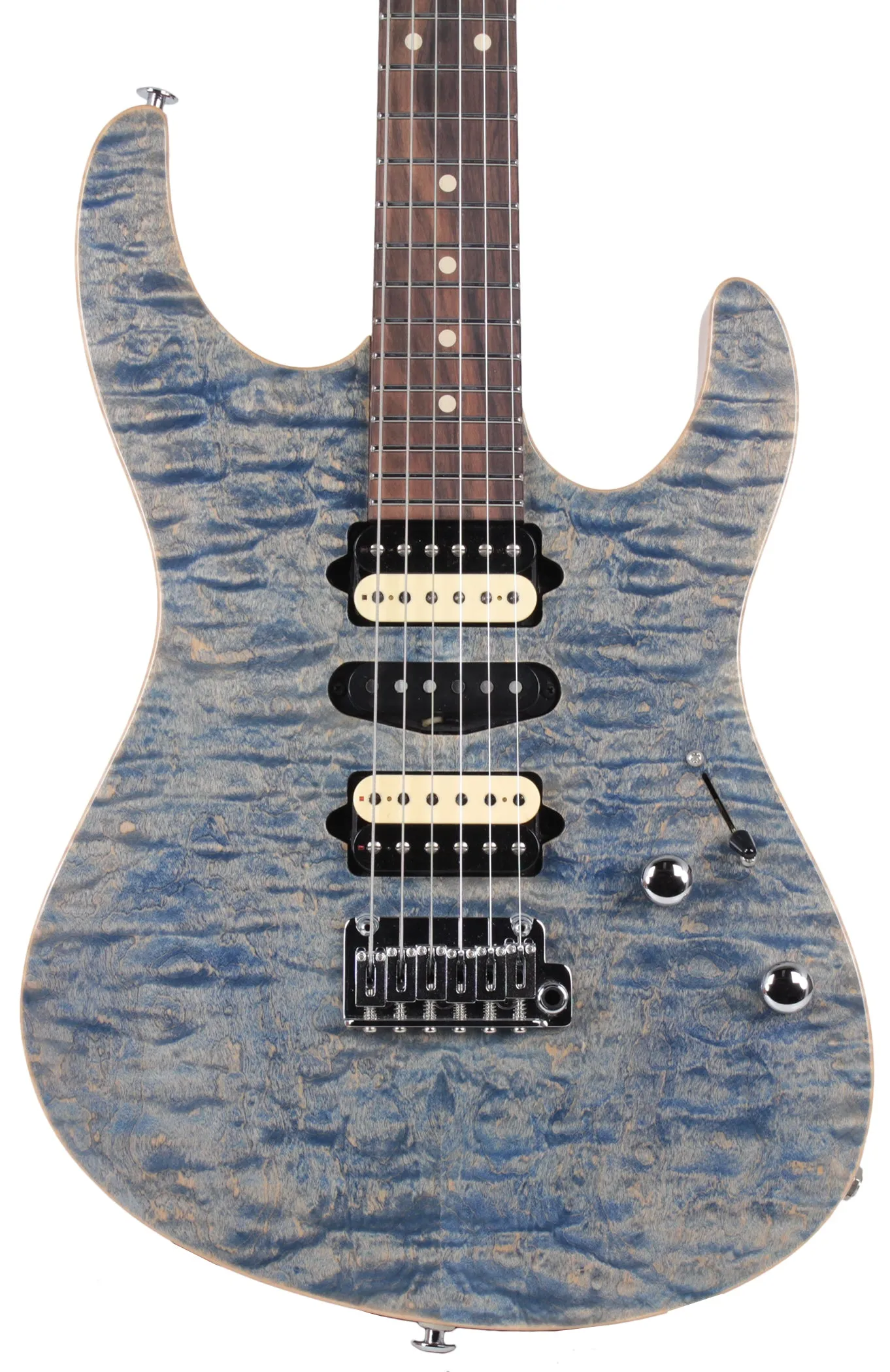 Suhr Modern Select Guitar, Quilted Maple, Trans Blue Denim Slate - JS4G2Y