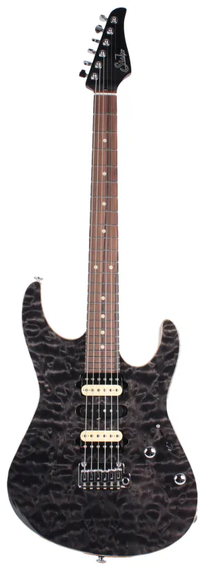 Suhr Modern Select Guitar, Quilted Maple, Trans Charcoal