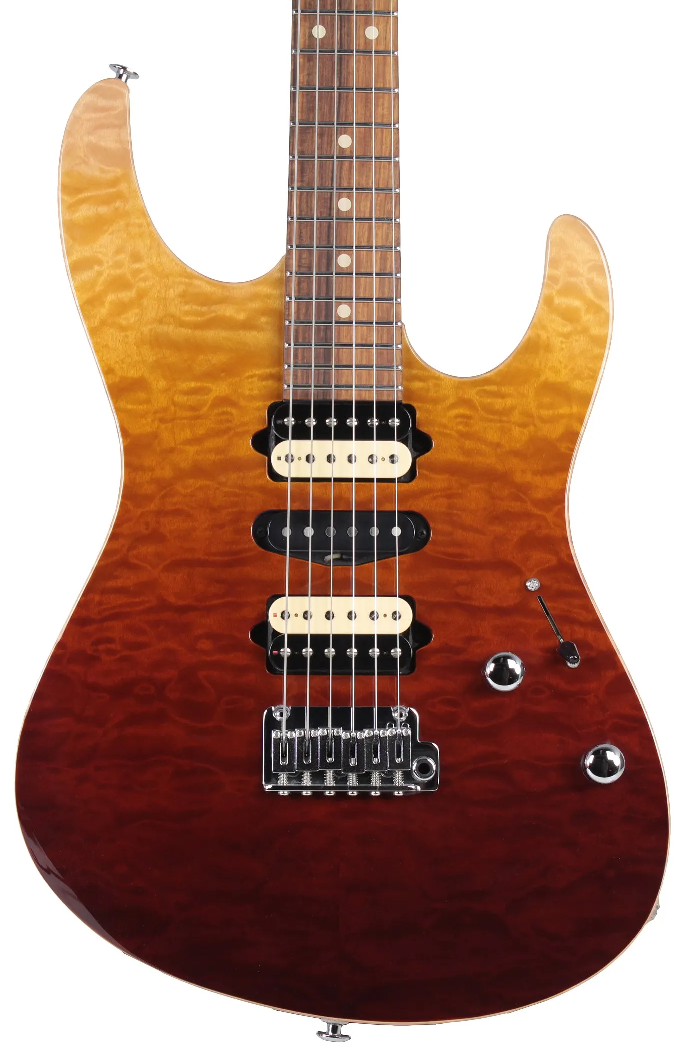 Suhr Modern Select Mahogany Guitar, Quilted Maple, Desert Gradient