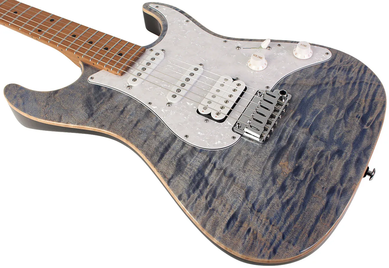 Suhr Standard Plus Guitar, Trans Blue Denim Slate, Roasted Maple