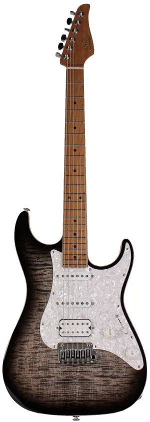 Suhr Standard Plus Guitar, Trans Charcoal Burst, Roasted Maple