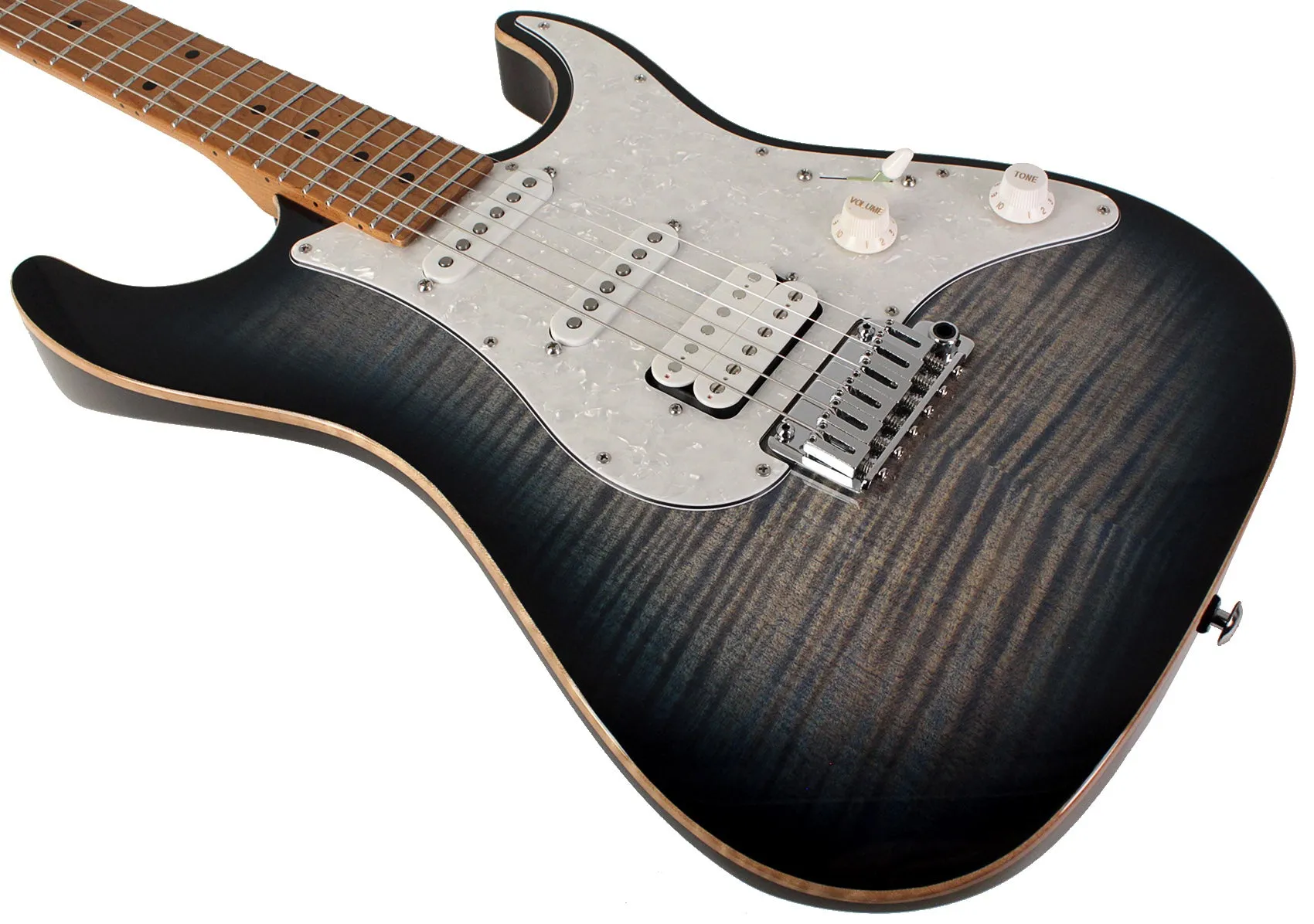 Suhr Standard Plus Guitar, Trans Whale Blue Burst, Roasted Maple