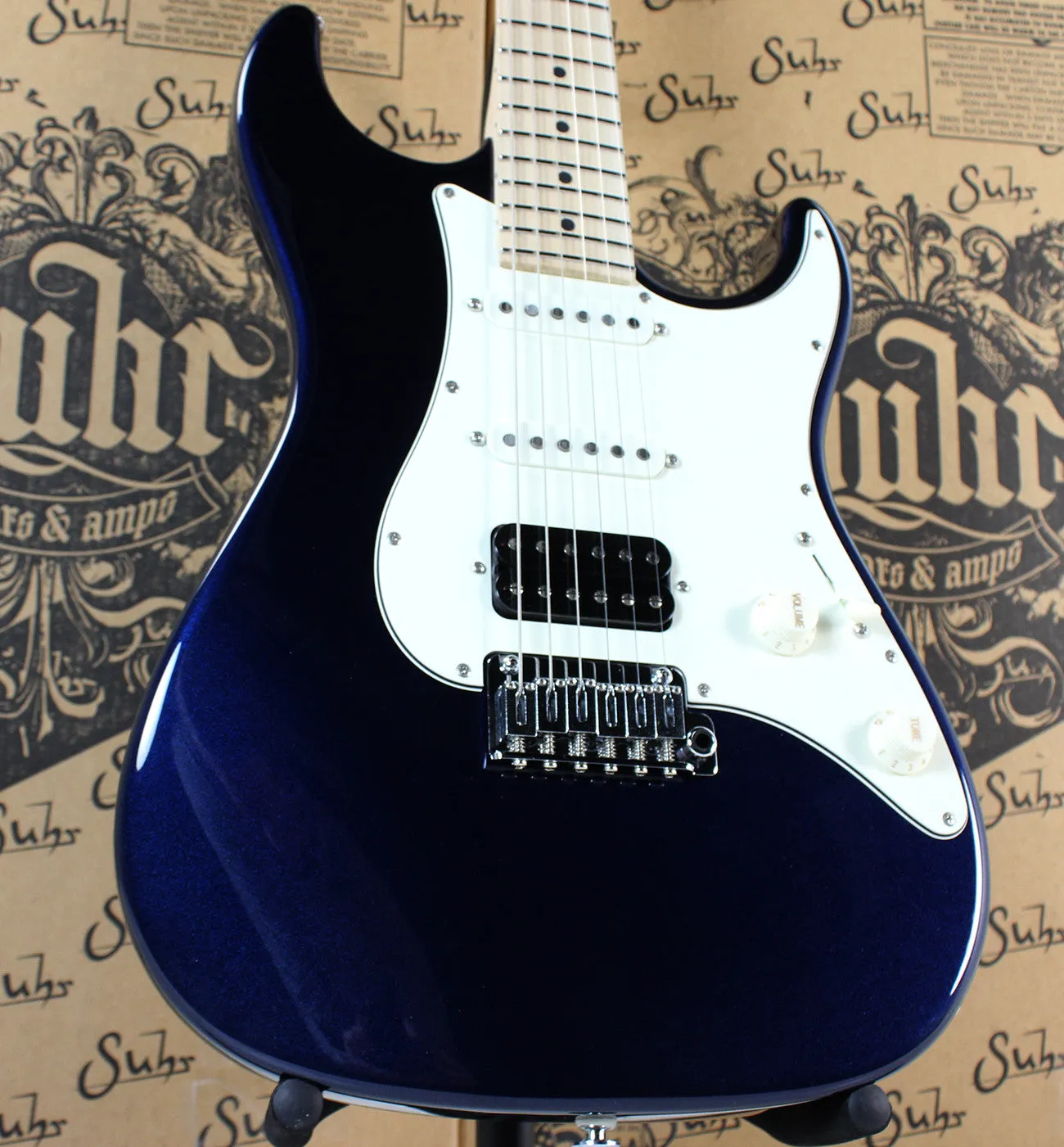 Suhr Throwback Standard Pro Guitar, Mercedes Blue, Maple