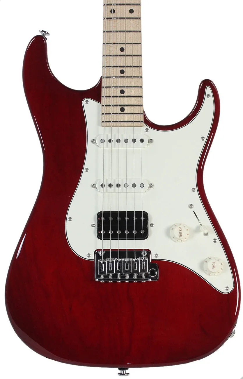 Suhr Throwback Standard Pro Guitar, Trans Red, Maple