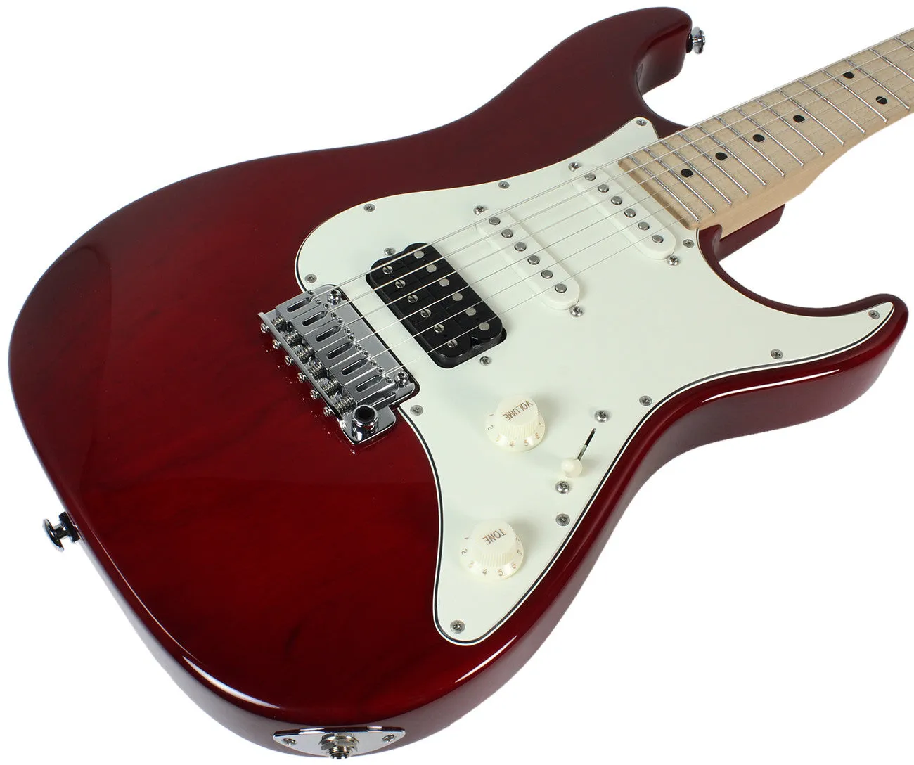 Suhr Throwback Standard Pro Guitar, Trans Red, Maple