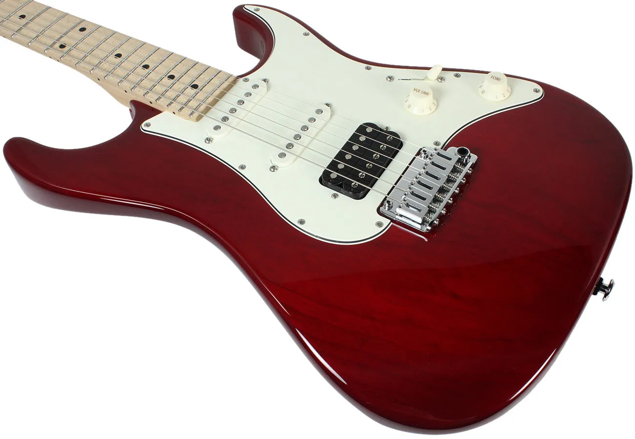 Suhr Throwback Standard Pro Guitar, Trans Red, Maple