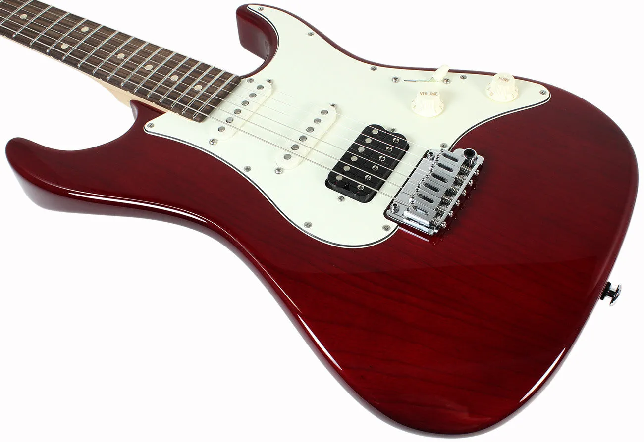 Suhr Throwback Standard Pro Guitar, Trans Red, Rosewood