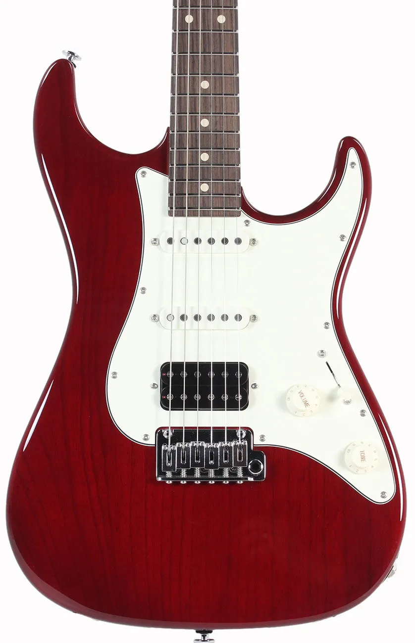 Suhr Throwback Standard Pro Guitar, Trans Red, Rosewood