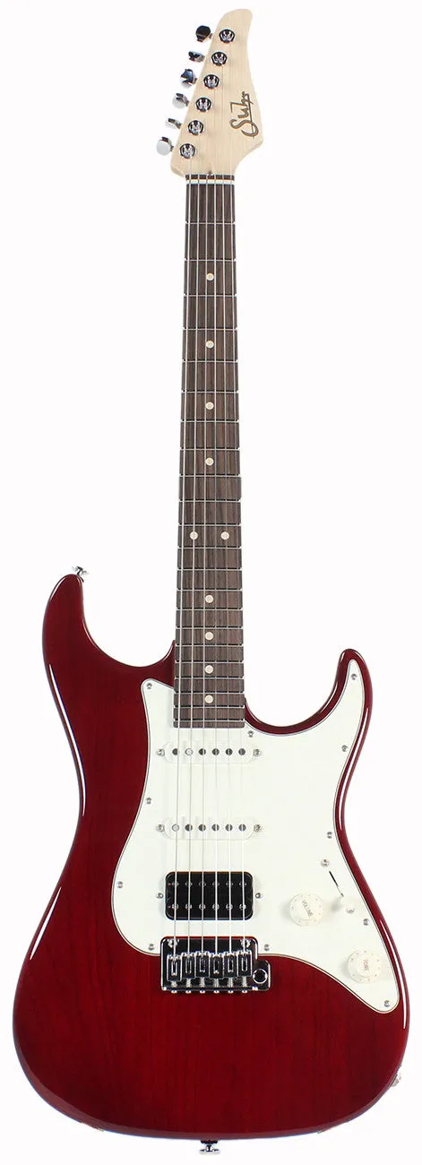 Suhr Throwback Standard Pro Guitar, Trans Red, Rosewood