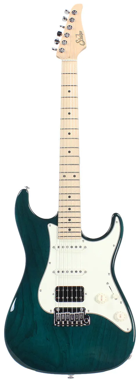 Suhr Throwback Standard Pro Guitar, Trans Teal, Maple