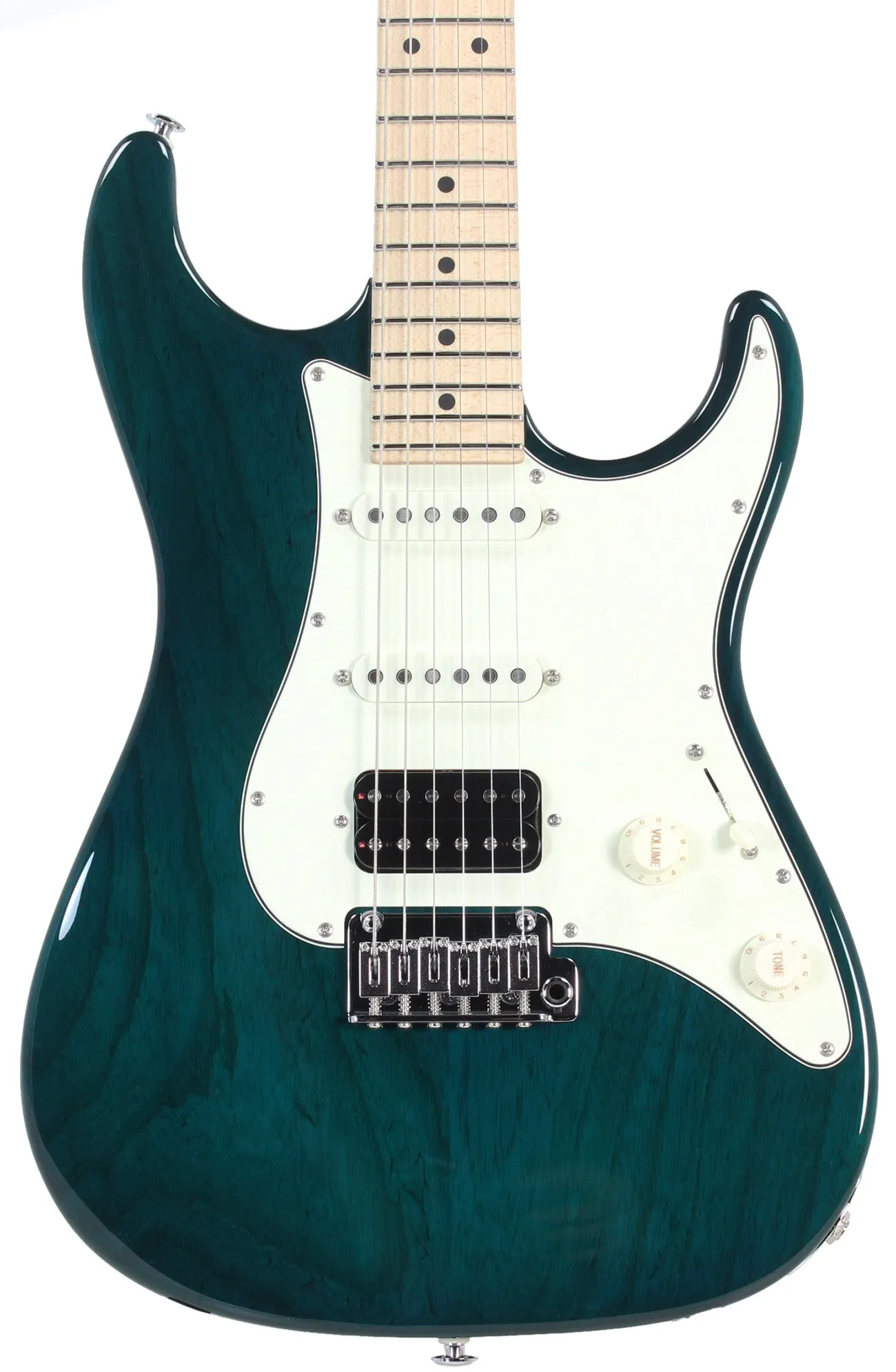 Suhr Throwback Standard Pro Guitar, Trans Teal, Maple