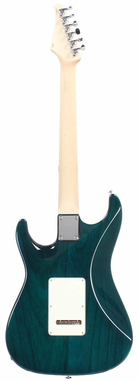 Suhr Throwback Standard Pro Guitar, Trans Teal, Maple