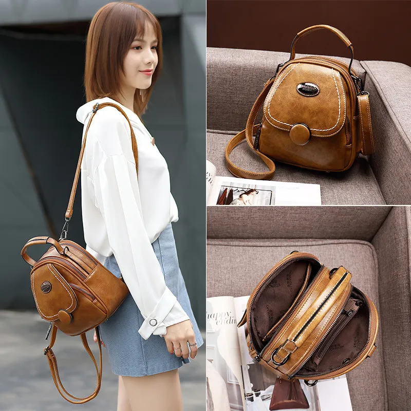 Summer New HOTan and NEWn Retro Style Portable Shoulder Crossbody Backpack Pillow Soft Bag Small Square Dual-Use Women's Bag