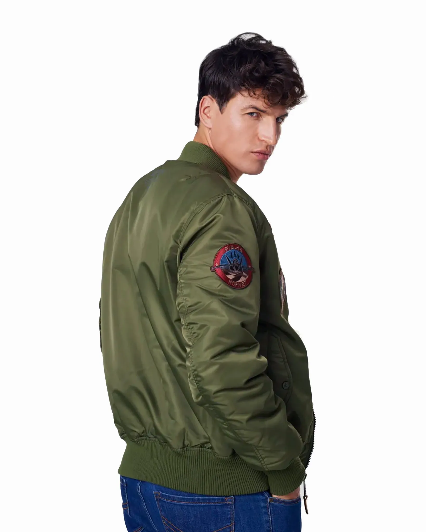 TOP GUN® MA-1 NYLON BOMBER JACKET WITH PATCHES