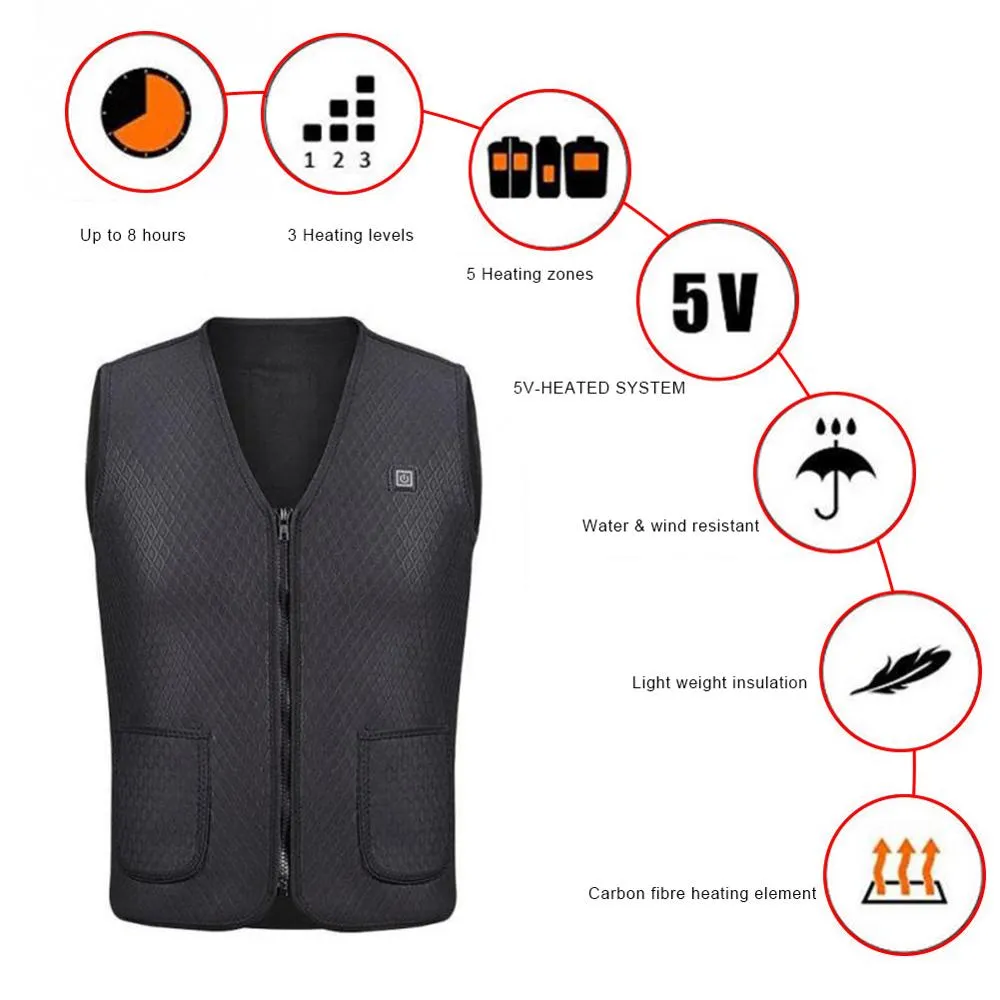 Unisex Smart Tech Fashion USB Heating Vest