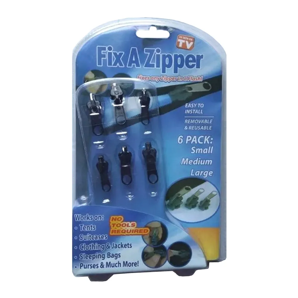 Universal Zipper Repair Kit - 6 Pack (Black) for All Your Zipper Needs