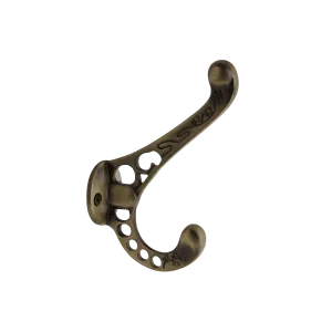 Victorian Coat Hook in Antique Brass