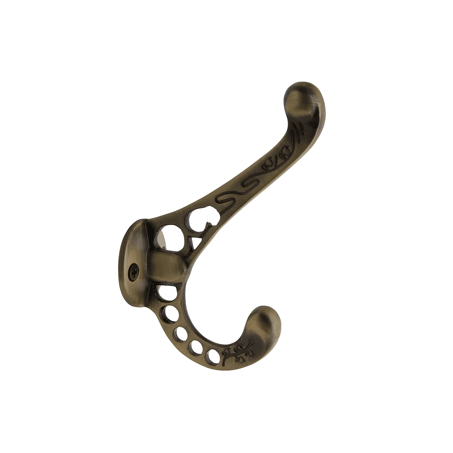 Victorian Coat Hook in Antique Brass