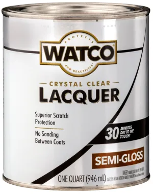 WATCO 63141 Lacquer, Semi-Gloss, Liquid, Clear, 1 qt, Can :QUART: QUANTITY: 1